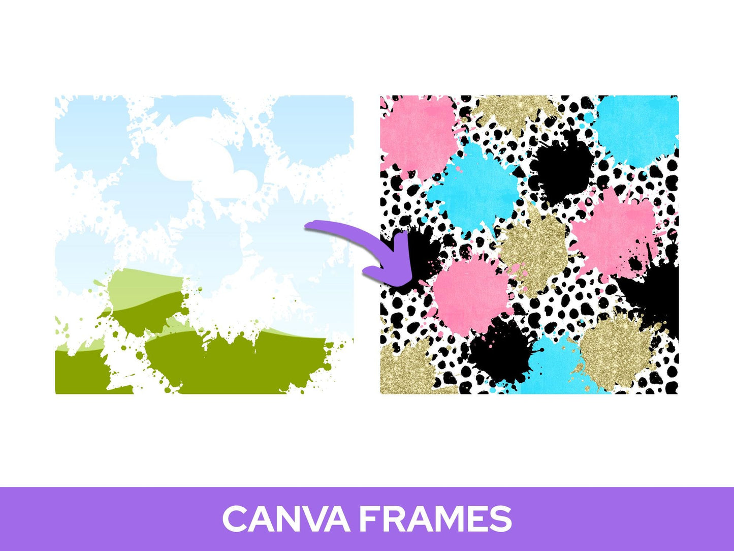 Messy Paint Splatter Frame: Hand Drawn Sublimation Design