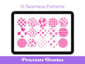 Seamless Pattern Procreate Brush Set: Gingham & Checkered - Commercial Use