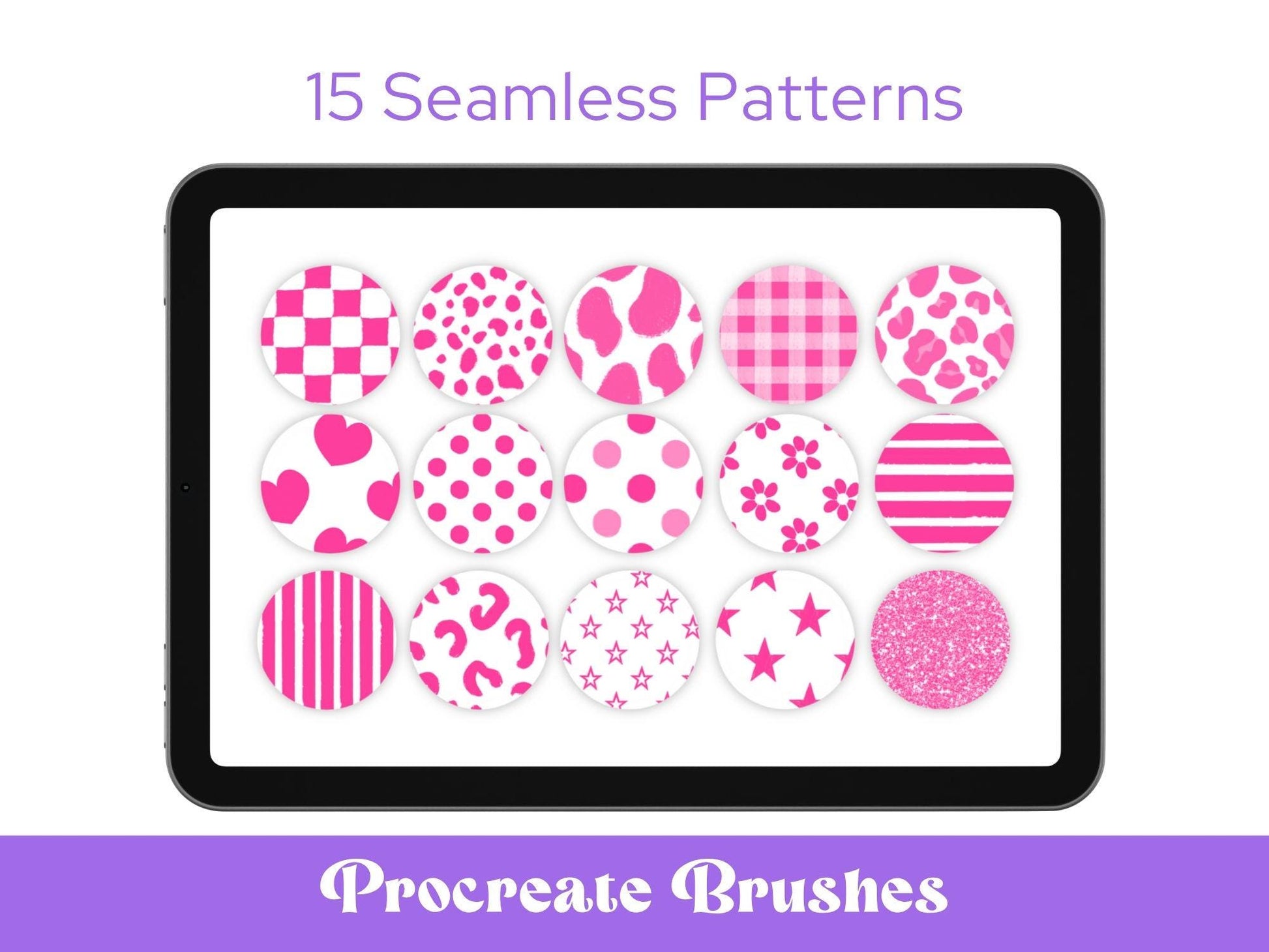 Seamless Pattern Brush Set: Gingham & Checkered - Commercial Use