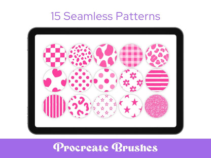 Seamless Pattern Brush Set: Gingham & Checkered - Commercial Use