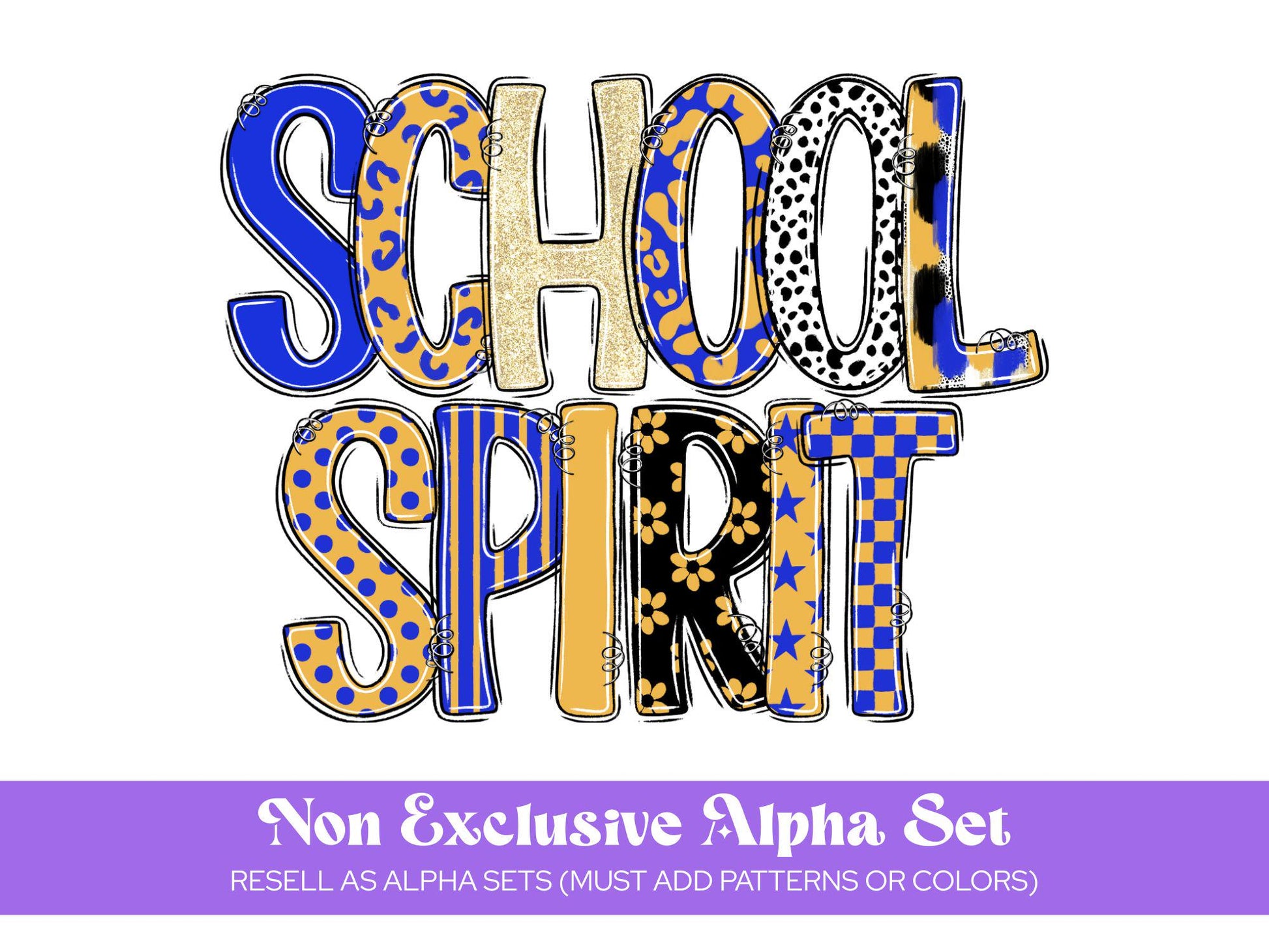 Hand Drawn Alphabet Sublimation Letters: Frame, Commercial Use