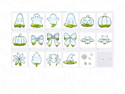 Halloween Frame Bundle: Hand-Drawn Clipart, Commercial Use