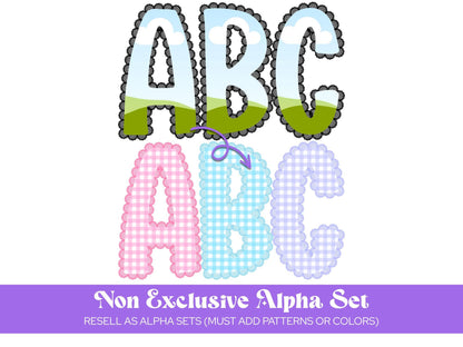 Lace Alpha Frames: Doodle Letter Alphabet Set PNG