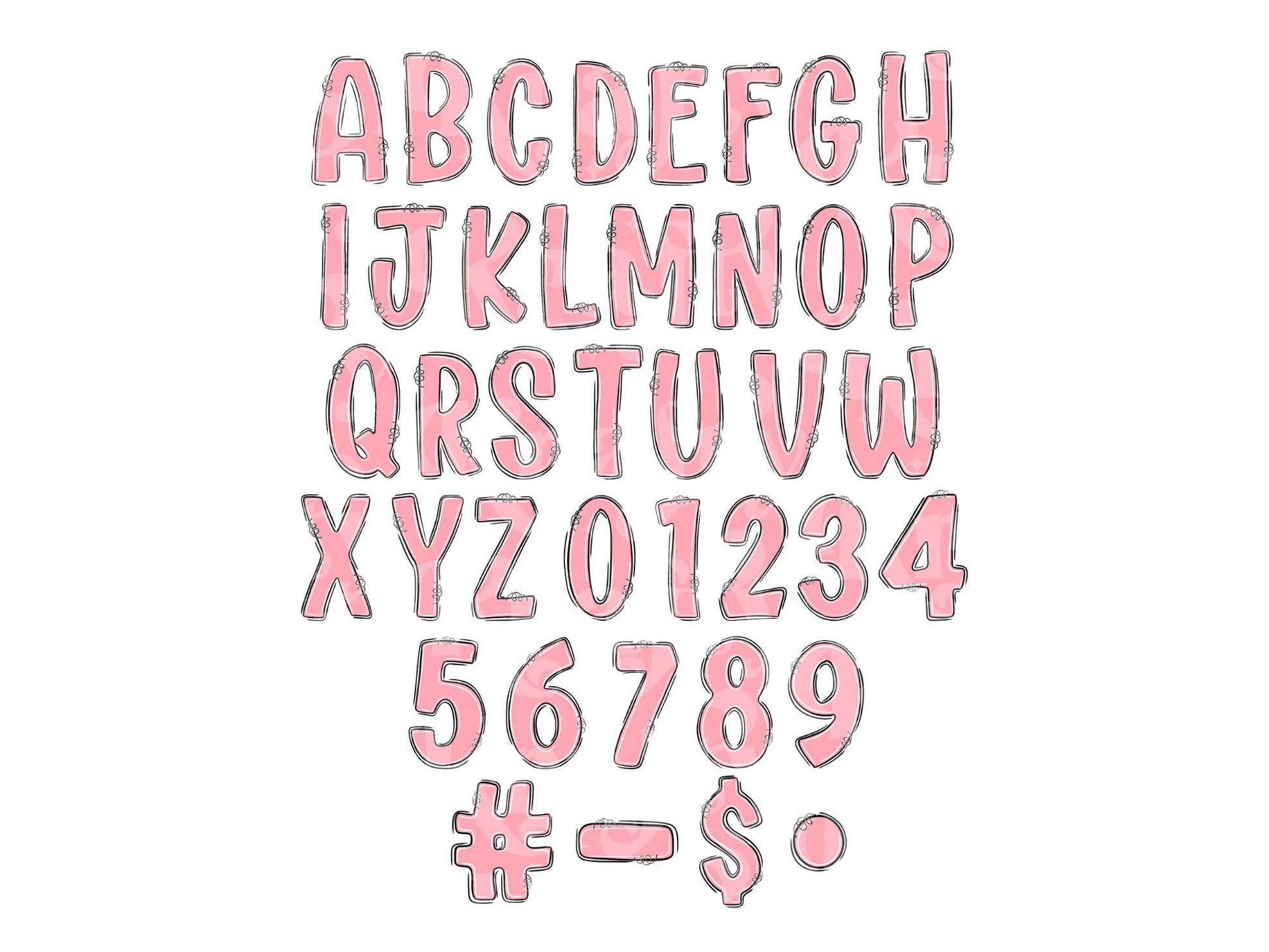 Christmas Alphabet Clipart Set: Preppy Doodle Letters (Digital Download)