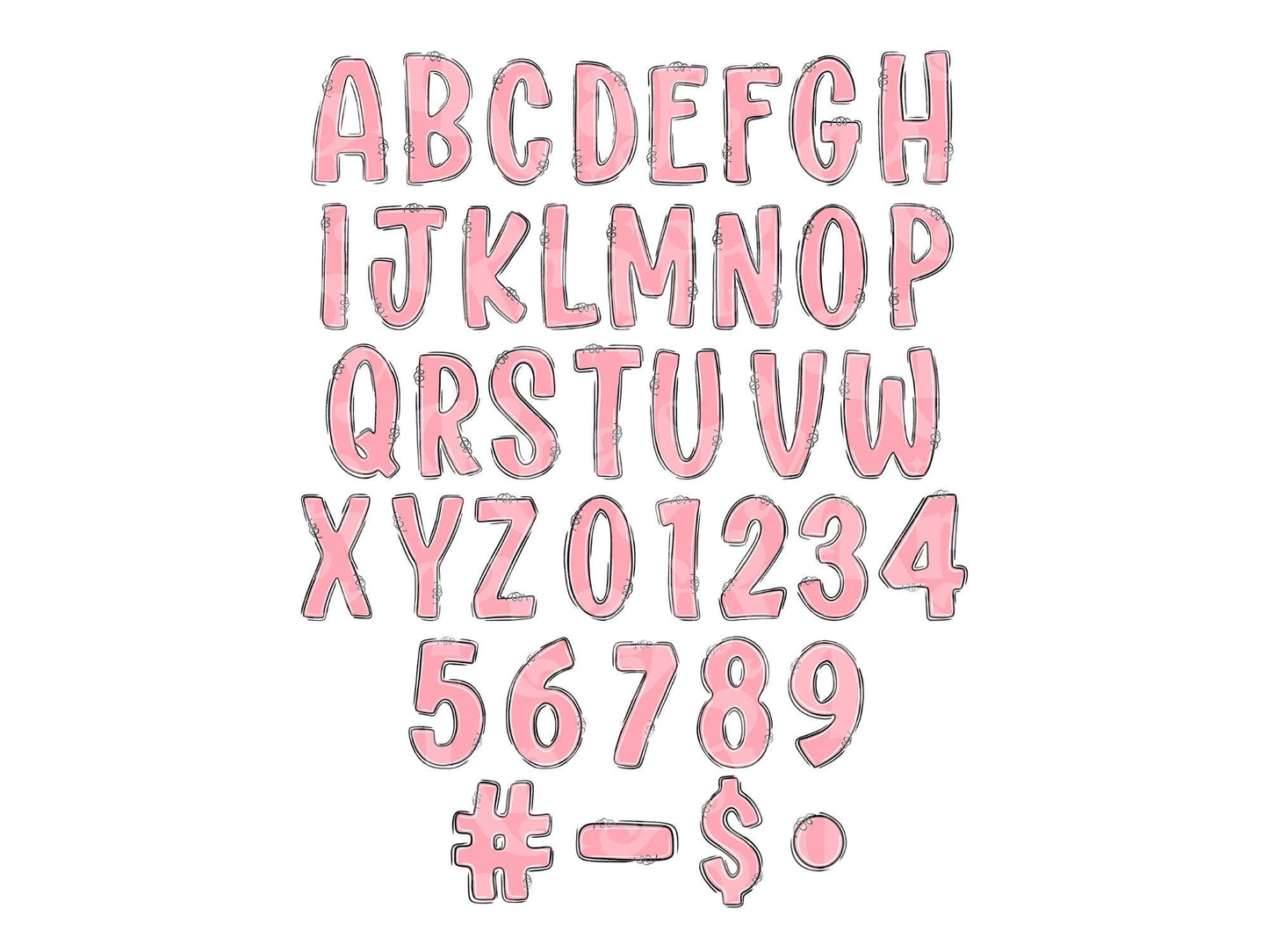 Preppy Fall Alphabet Clipart Set: Pumpkin Postage Stamp Doodle Letters (PNG Digital Download)