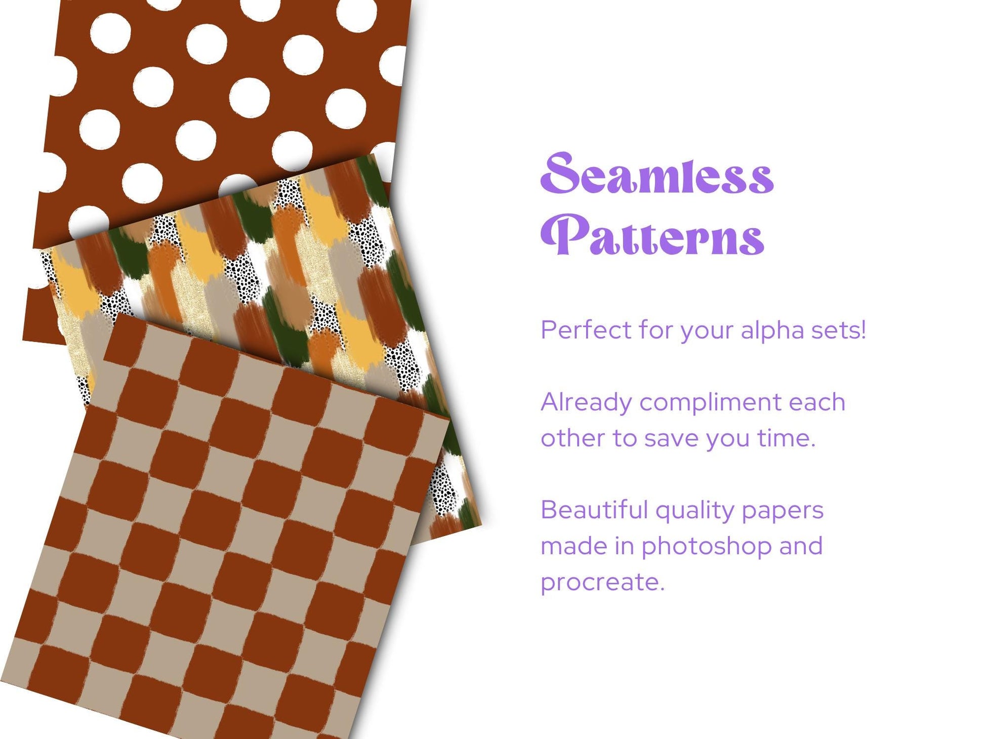 Fall Seamless Pattern, Digital Repeatable Pattern, Hand Drawn, Scrapbook Paper