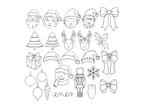 Christmas Procreate Brush Stamps: Preppy Bows, Santa, Commercial Use (Digital Download)