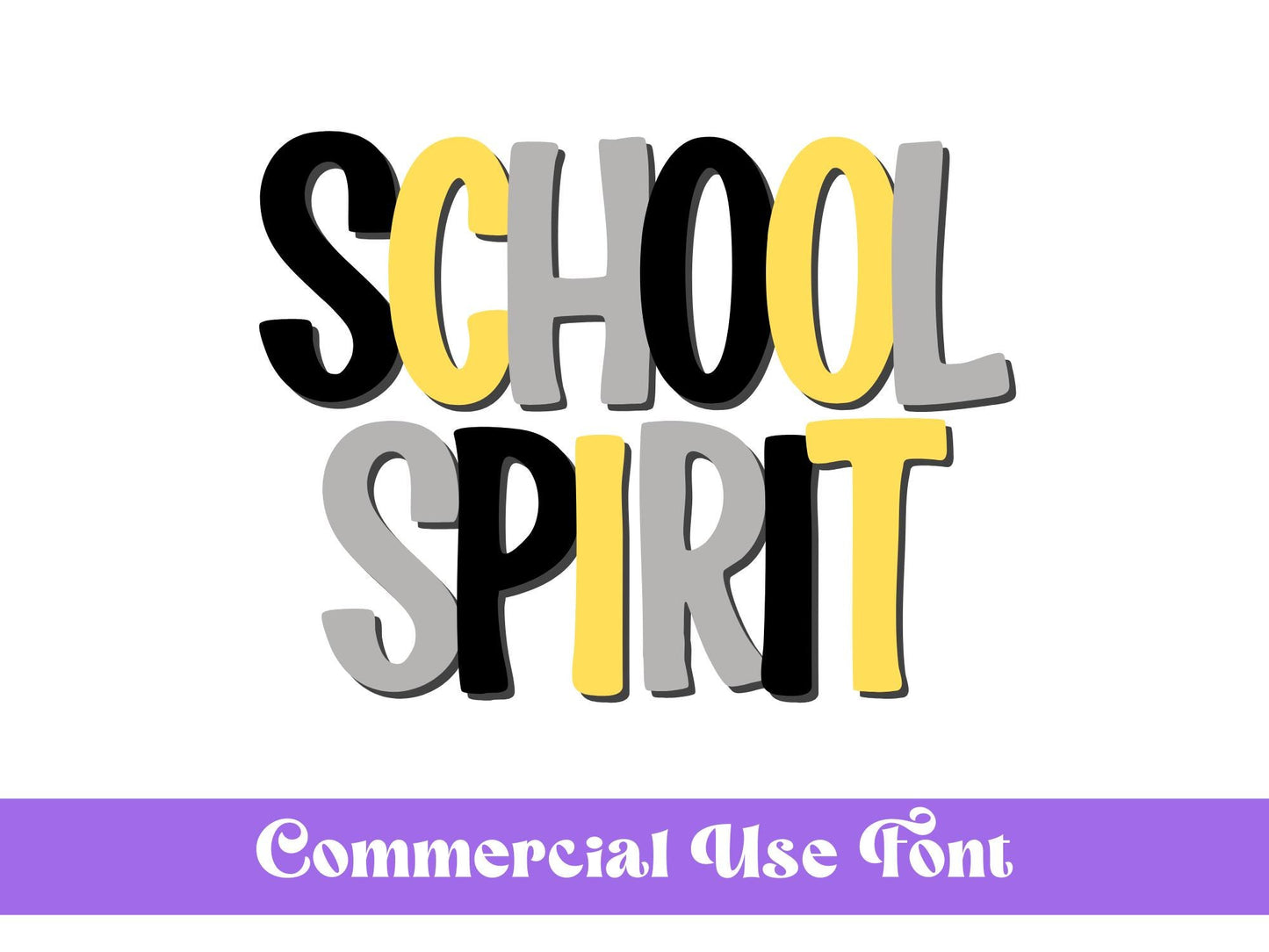 School Spirit Font, Commercial Use, Font, Make Your Own Alpha Sets, Sublimation Letters, Hand Drawn, Cricut Font, Sports, OTF