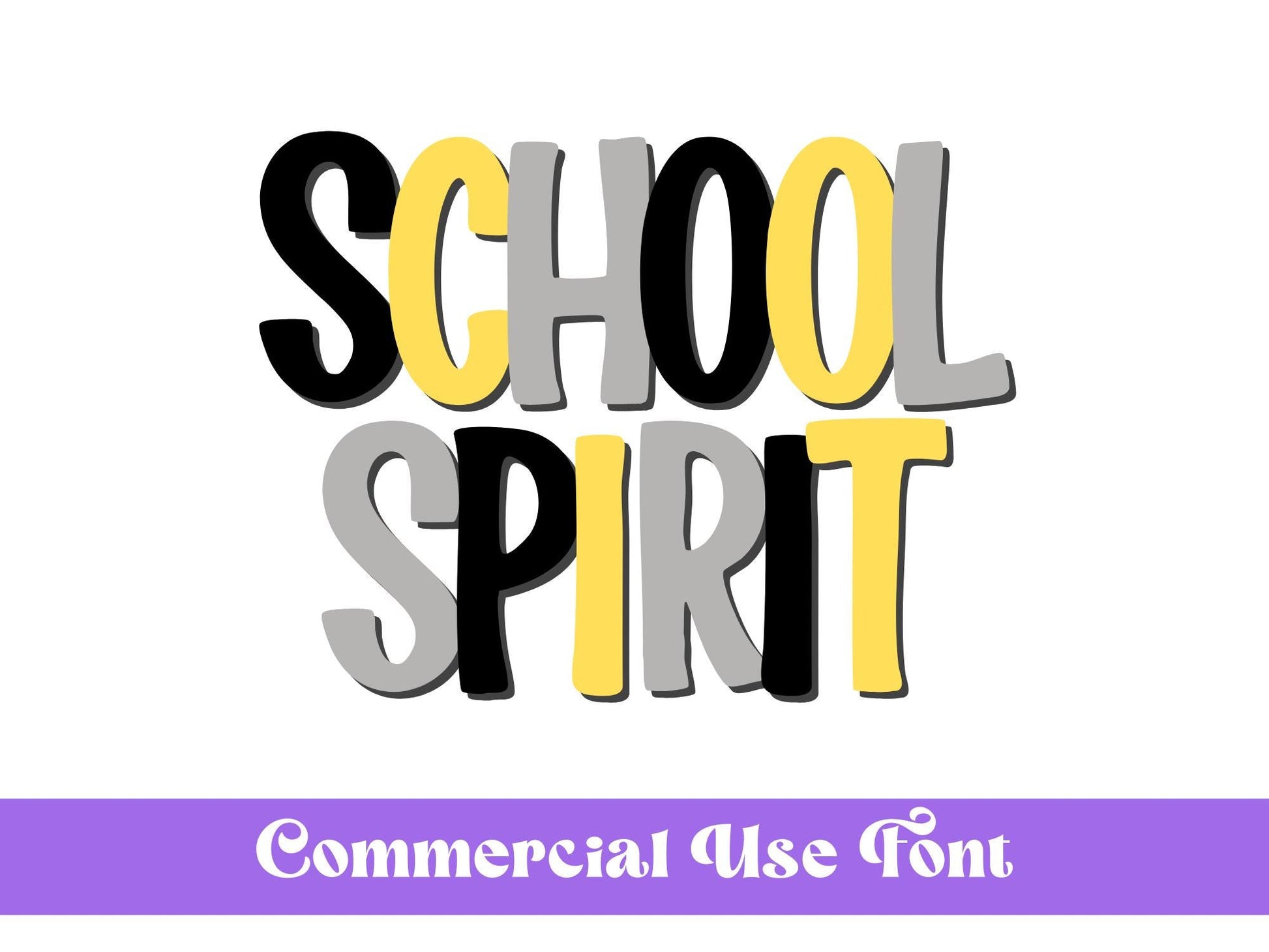 School Spirit Font, Commercial Use, Font, Make Your Own Alpha Sets, Sublimation Letters, Hand Drawn, Cricut Font, Sports, OTF