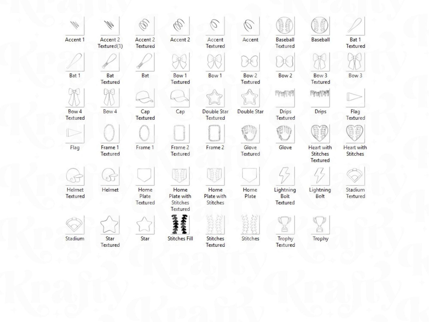 Preppy Baseball Stamps: Coquette Bows, Softball (Digital Bundle)