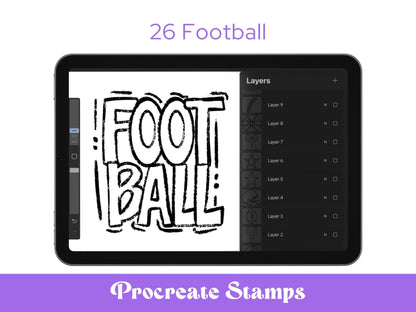 Preppy Football Stamps, , Hand Drawn, Coquette Bow, Cheer