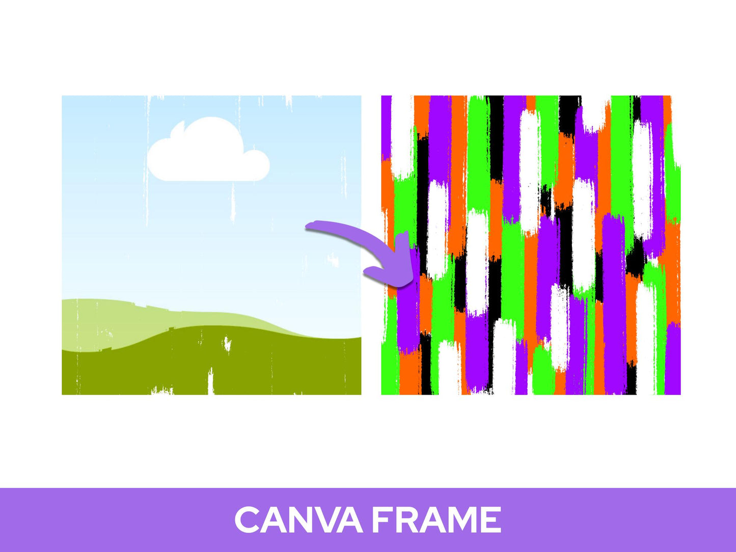 Messy Paint Brush Strokes Frame: Hand Drawn Background (Digital Download)