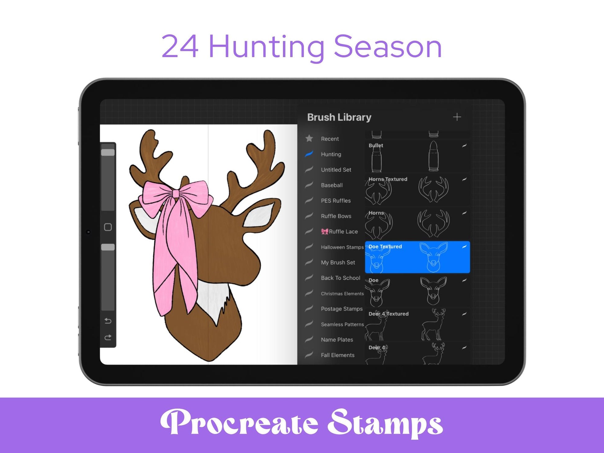 Hunting Season Stamps: Preppy Bows, Duck, Deer (Commercial Use PNGs)