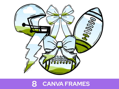Football Frame Bundle: Hand Drawn Clipart PNG Design (Commercial Use)