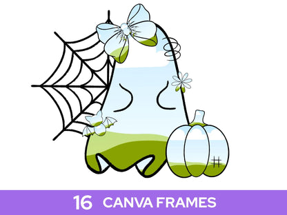 Halloween Frame Bundle: Hand-Drawn Clipart, Commercial Use