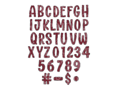 School Spirit Alphabet Clipart: Maroon Team Mascot, Football & Cheer (Digital Download)