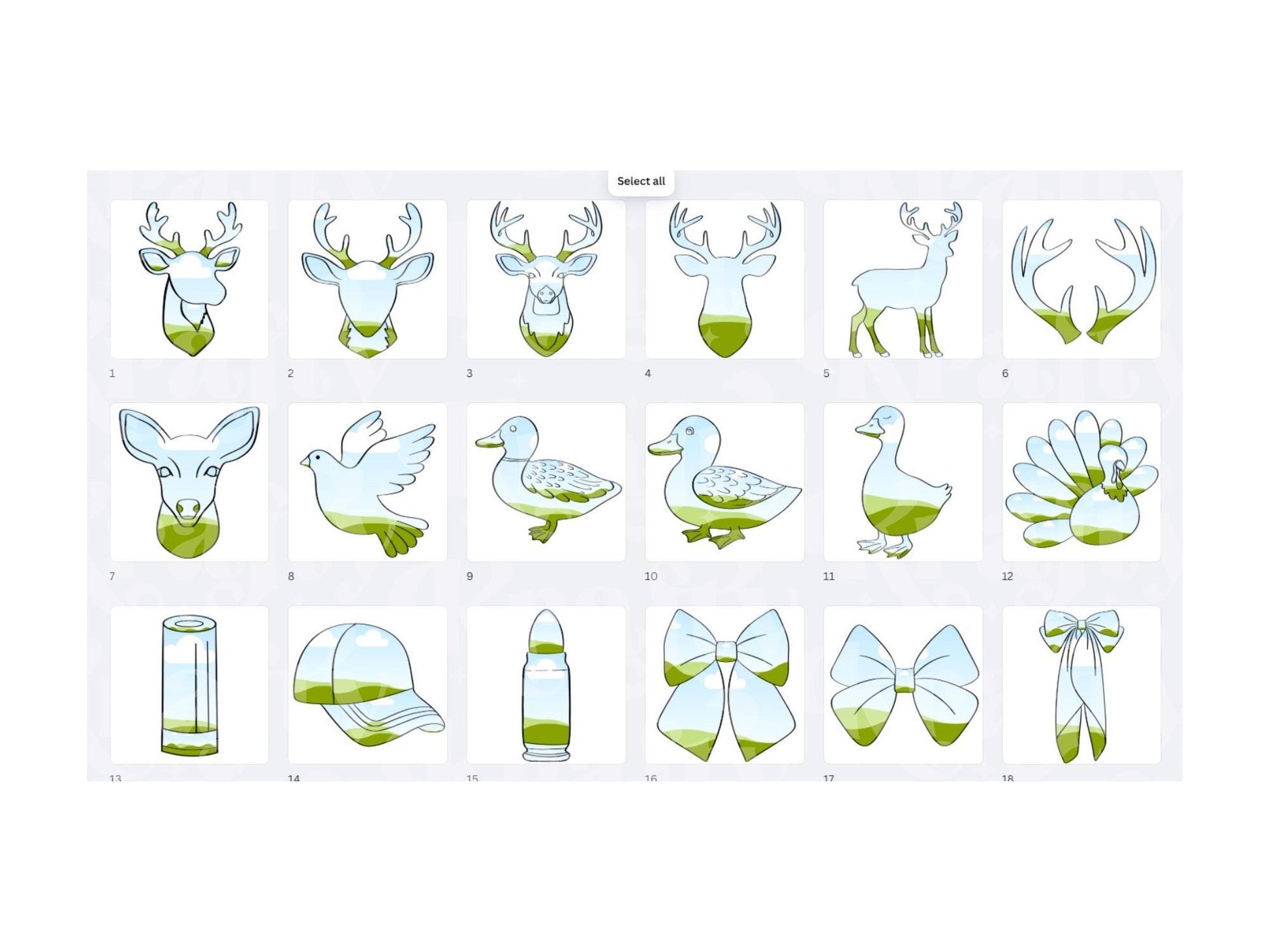 Hunting Season Frame Bundle: Hand-Drawn Clipart PNG Design