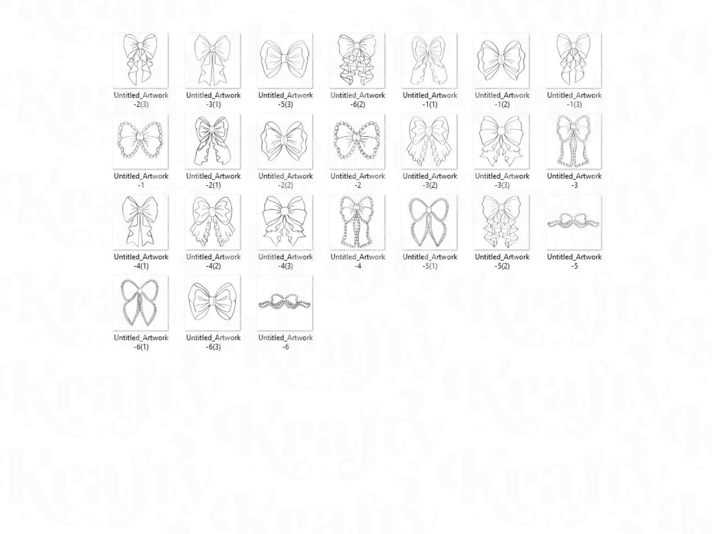 Ruffle Bow Stamps: Coquette Girly Brush Bundle (Commercial Use, Digital Download)