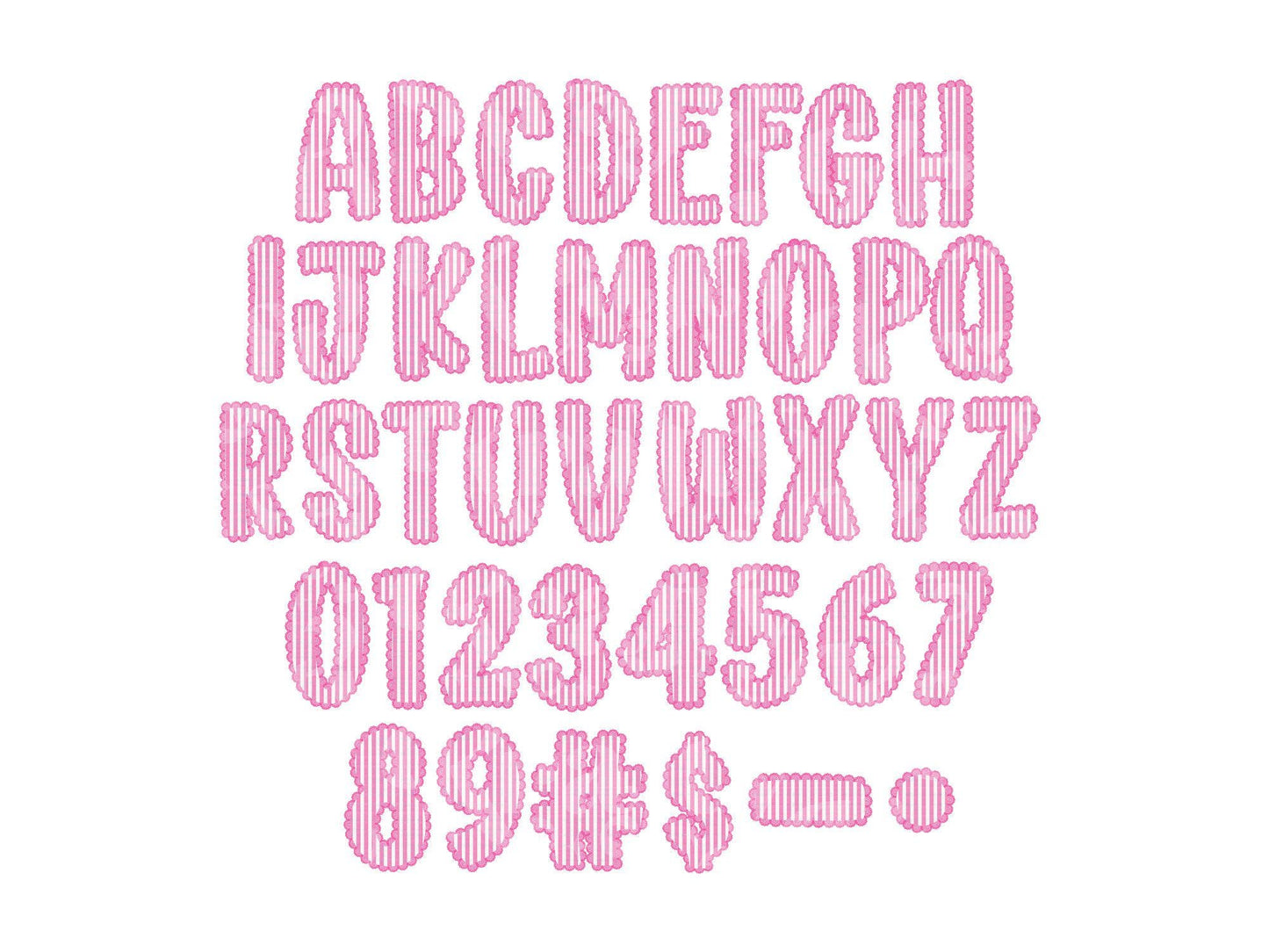 Christmas Seersucker Lace Alpha PNG Set, Alphabet Clipart, Hand Drawn Doodle Letters