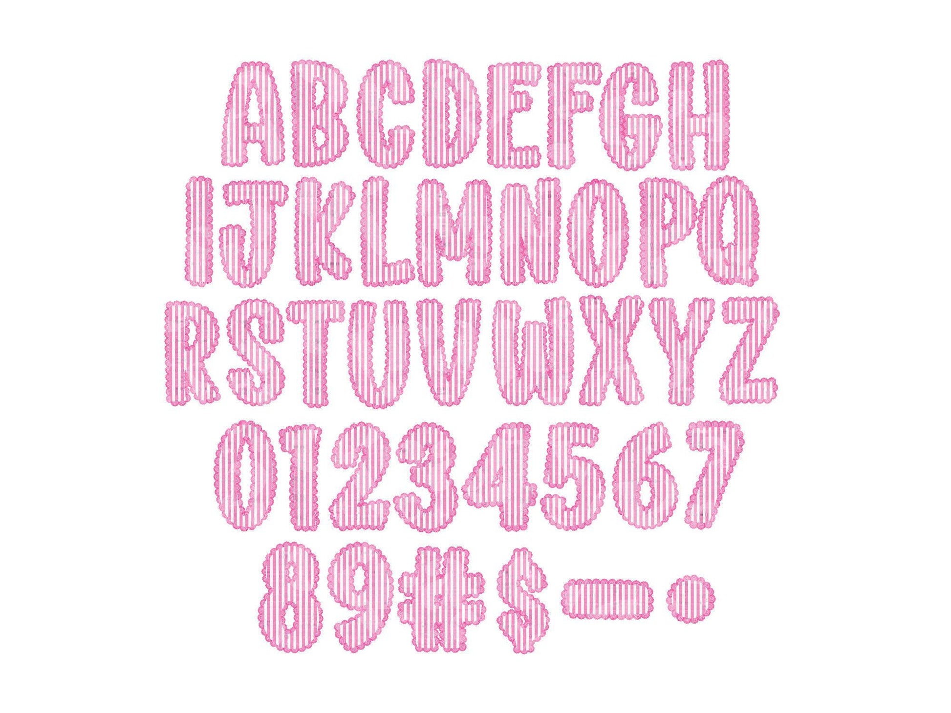 Christmas Seersucker Lace Alpha PNG Set, Alphabet Clipart, Hand Drawn Doodle Letters