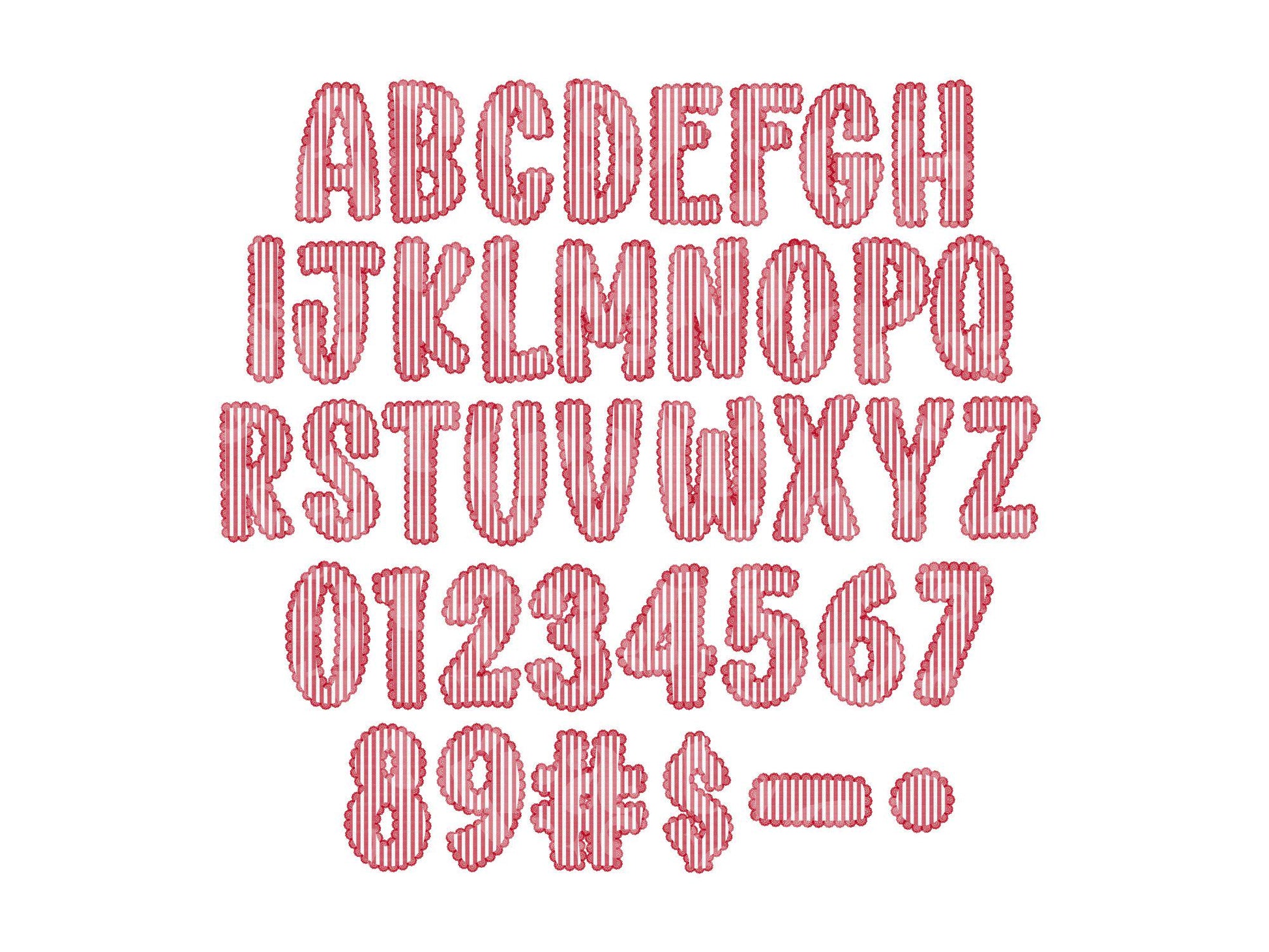 Christmas Seersucker Lace Alpha PNG Set, Alphabet Clipart, Hand Drawn Doodle Letters
