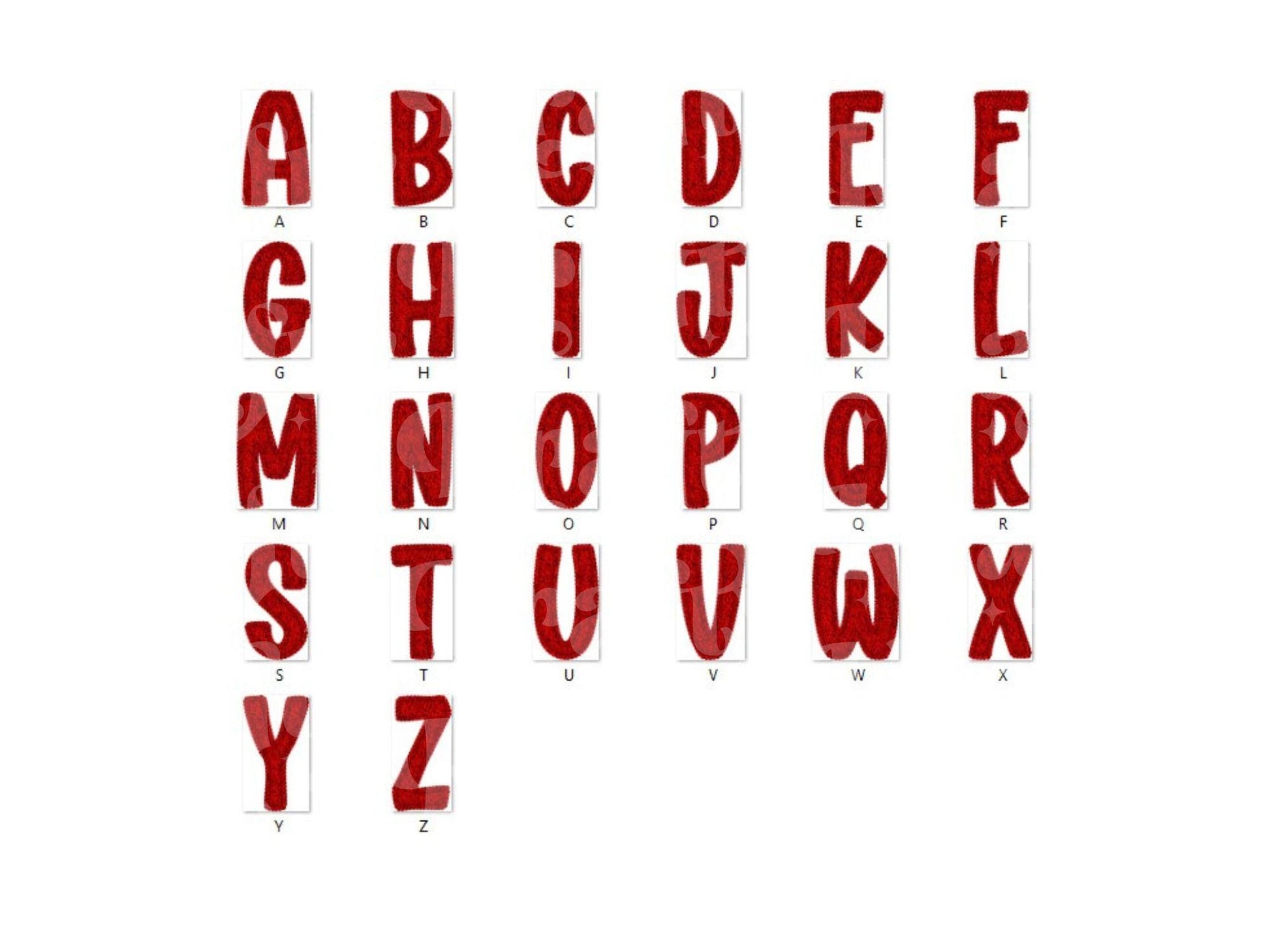 Christmas Alphabet PNG Set, Faux Yarn Alpha, Clipart, Hand Drawn Doodle Letters, Commercial Use