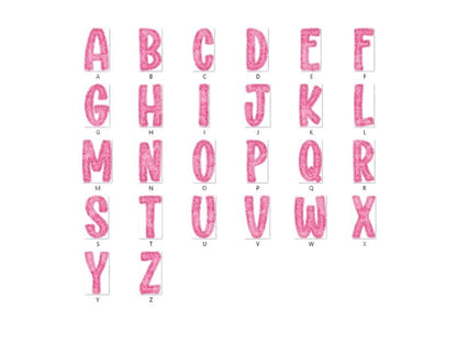 Christmas Alphabet PNG Set, Faux Yarn Alpha, Clipart, Hand Drawn Doodle Letters, Commercial Use