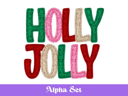 Christmas Alphabet PNG Set, Faux Yarn Alpha, Clipart, Hand Drawn Doodle Letters, Commercial Use