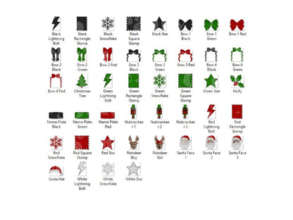 Faux Yarn PNG Bundle: Christmas Clipart, Hand Drawn Santa, Reindeer
