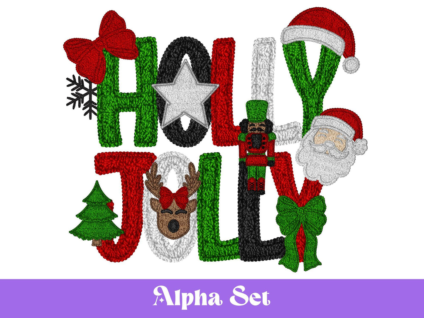 Christmas Alphabet PNG Bundle, Faux Yarn Alpha, Clipart, Hand Drawn Doodle Letters, Commercial Use