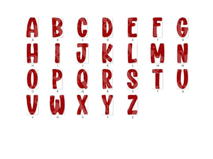 Christmas Alphabet PNG Set, Faux Yarn Alpha, Clipart, Hand Drawn Doodle Letters, Commercial Use