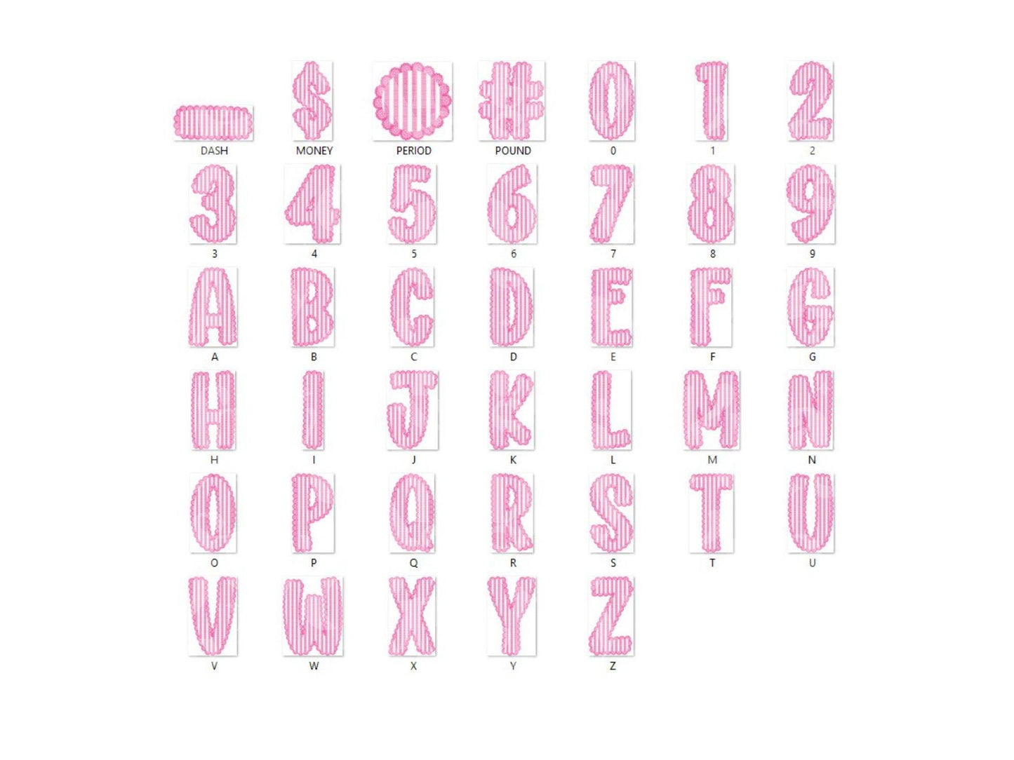 Christmas Seersucker Lace Alpha PNG Set, Alphabet Clipart, Hand Drawn Doodle Letters