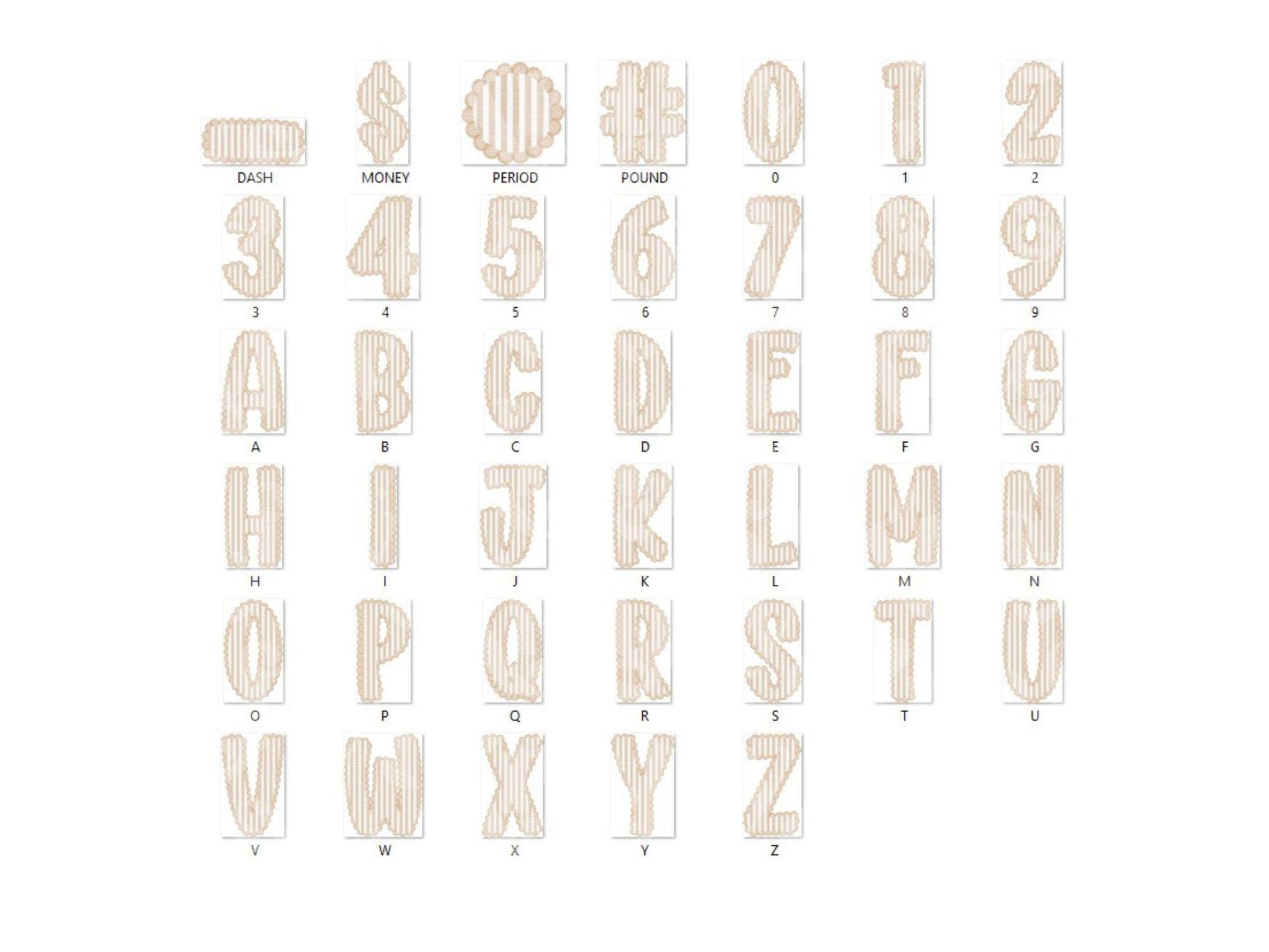 Christmas Seersucker Lace Alpha PNG Set, Alphabet Clipart, Hand Drawn Doodle Letters