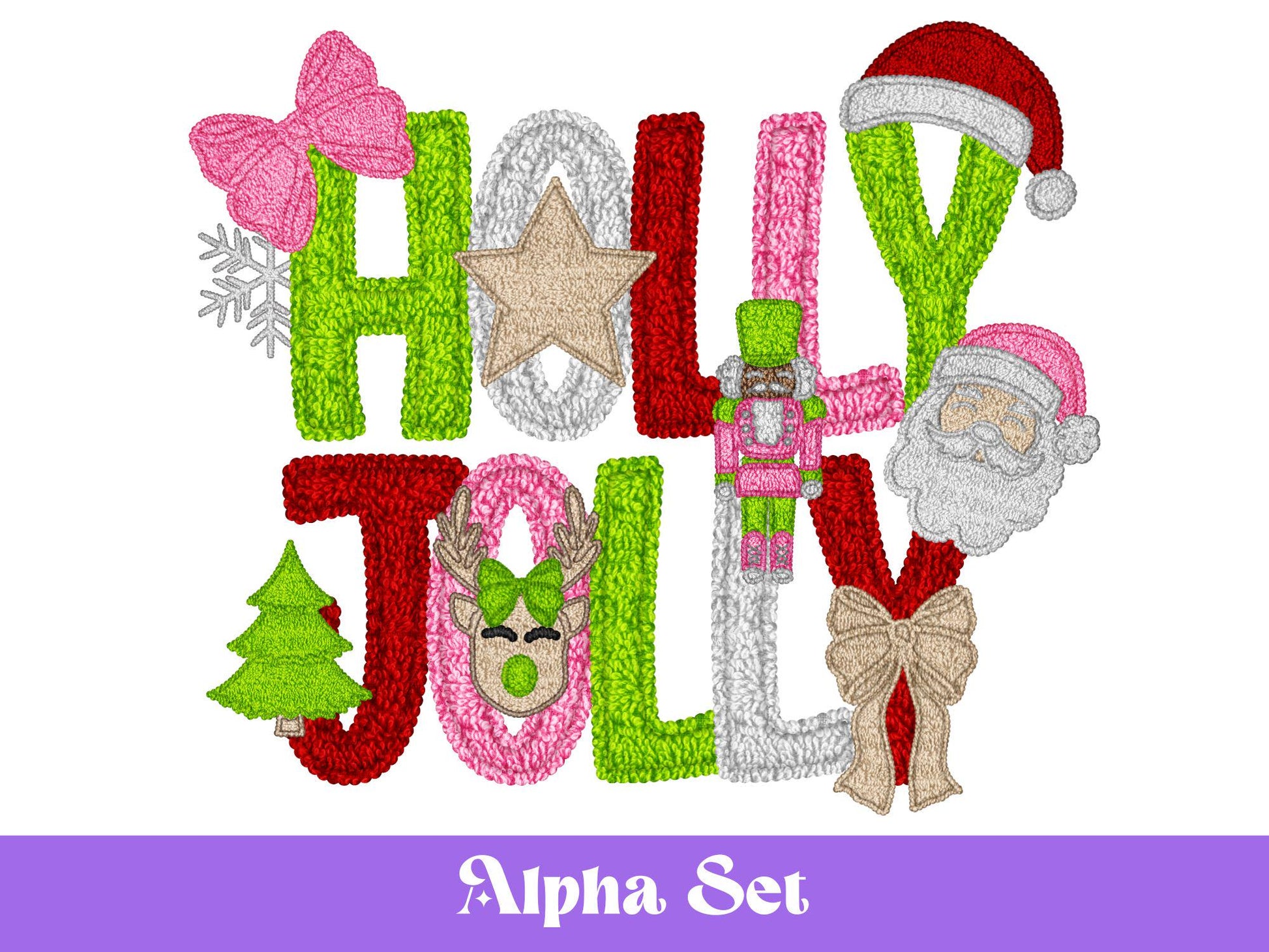 Christmas Alphabet PNG Bundle, Faux Yarn Alpha, Clipart, Hand Drawn Doodle Letters, Commercial Use