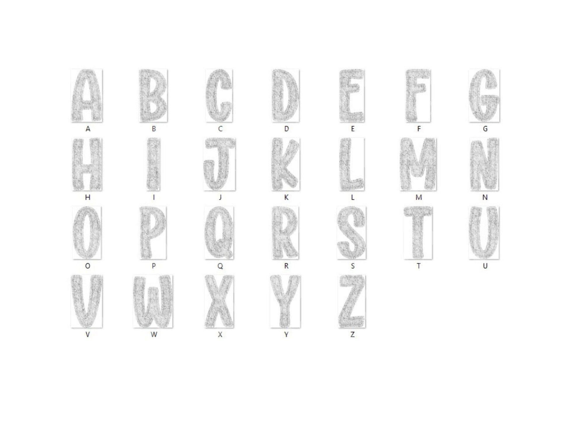 Christmas Alphabet PNG Set, Faux Yarn Alpha, Clipart, Hand Drawn Doodle Letters, Commercial Use