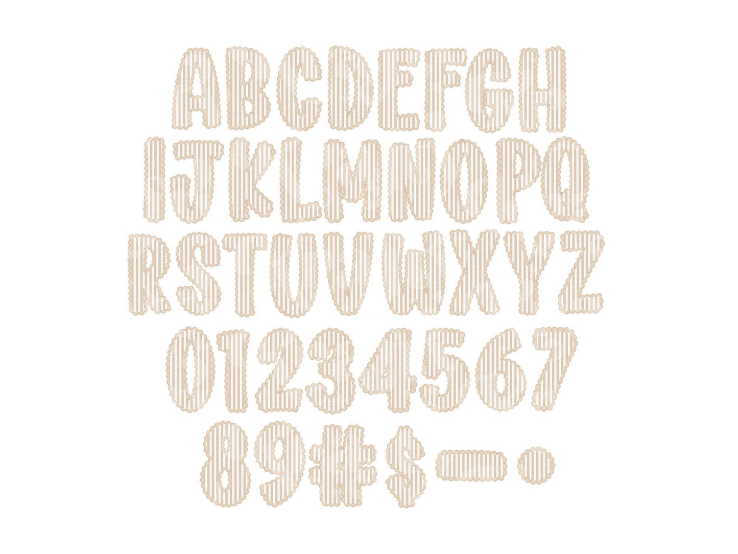Christmas Seersucker Lace Alpha PNG Set, Alphabet Clipart, Hand Drawn Doodle Letters