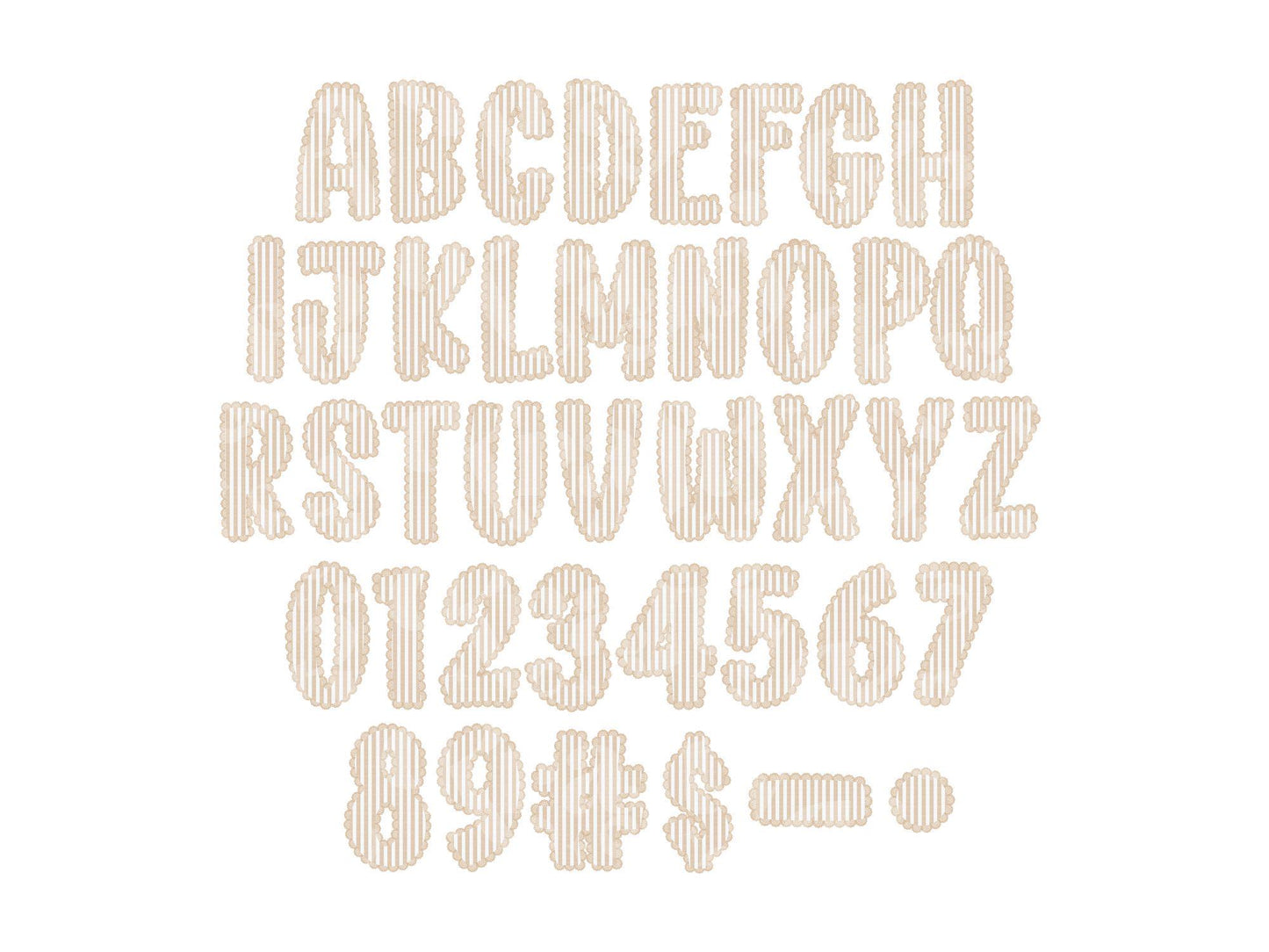 Christmas Seersucker Lace Alpha PNG Set, Alphabet Clipart, Hand Drawn Doodle Letters