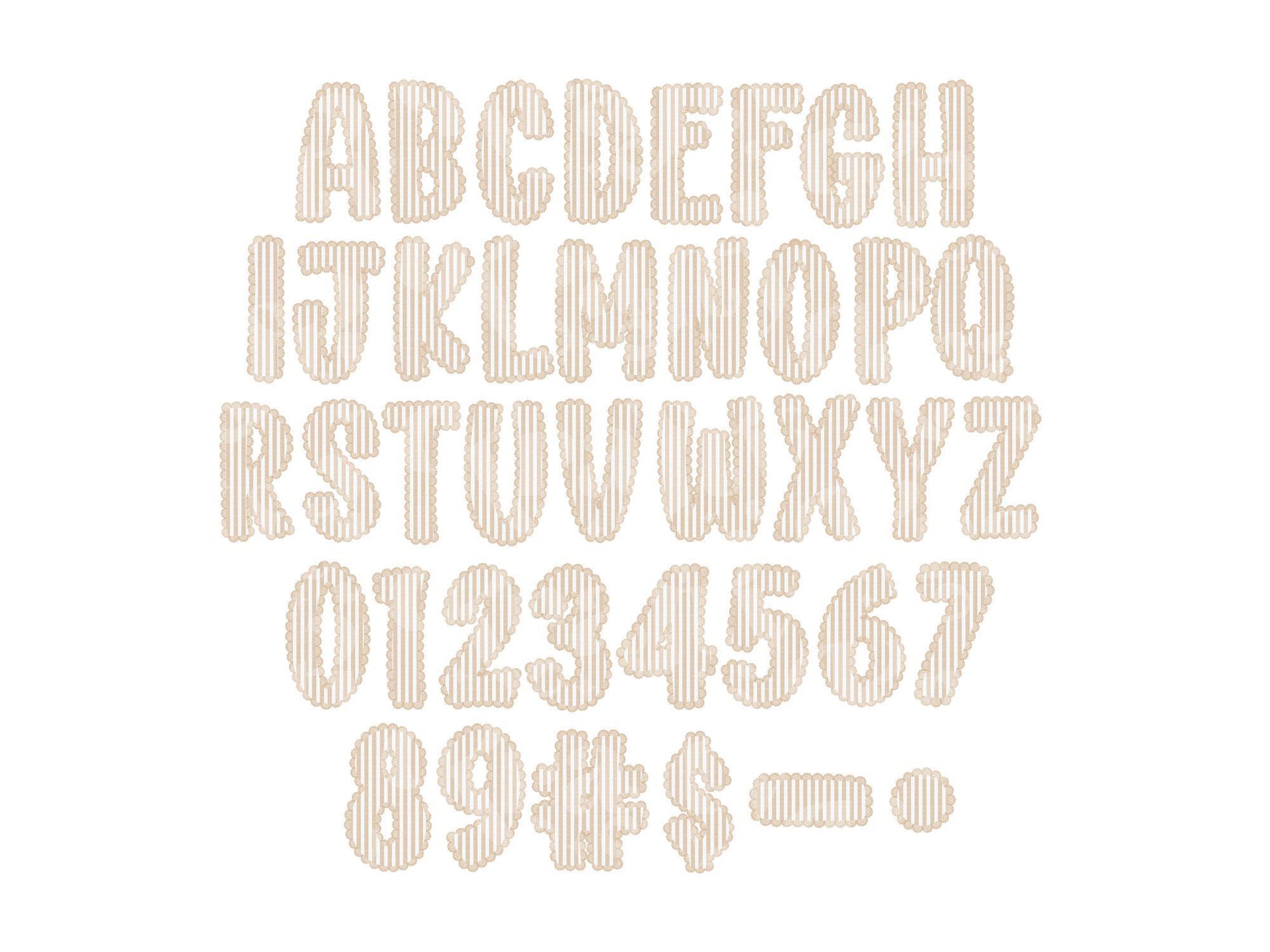 Christmas Seersucker Lace Alpha PNG Set, Alphabet Clipart, Hand Drawn Doodle Letters