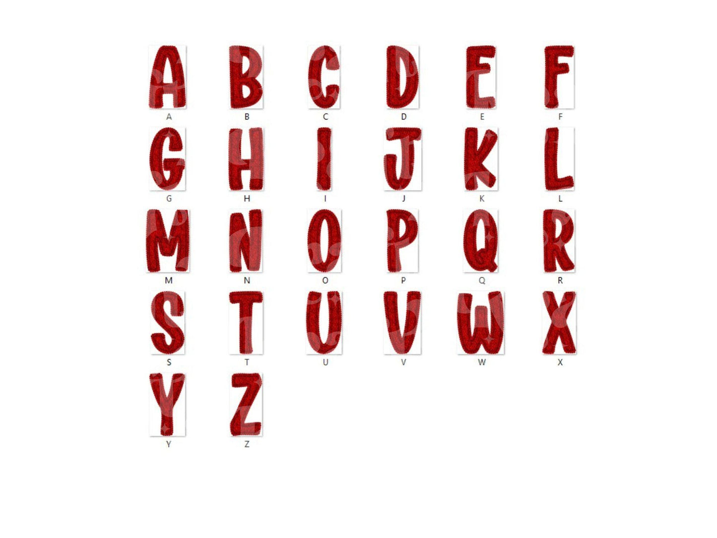 Faux Yarn Christmas Alphabet PNG Set, Alpha, Clipart, Hand Drawn Doodle Letters, Commercial Use