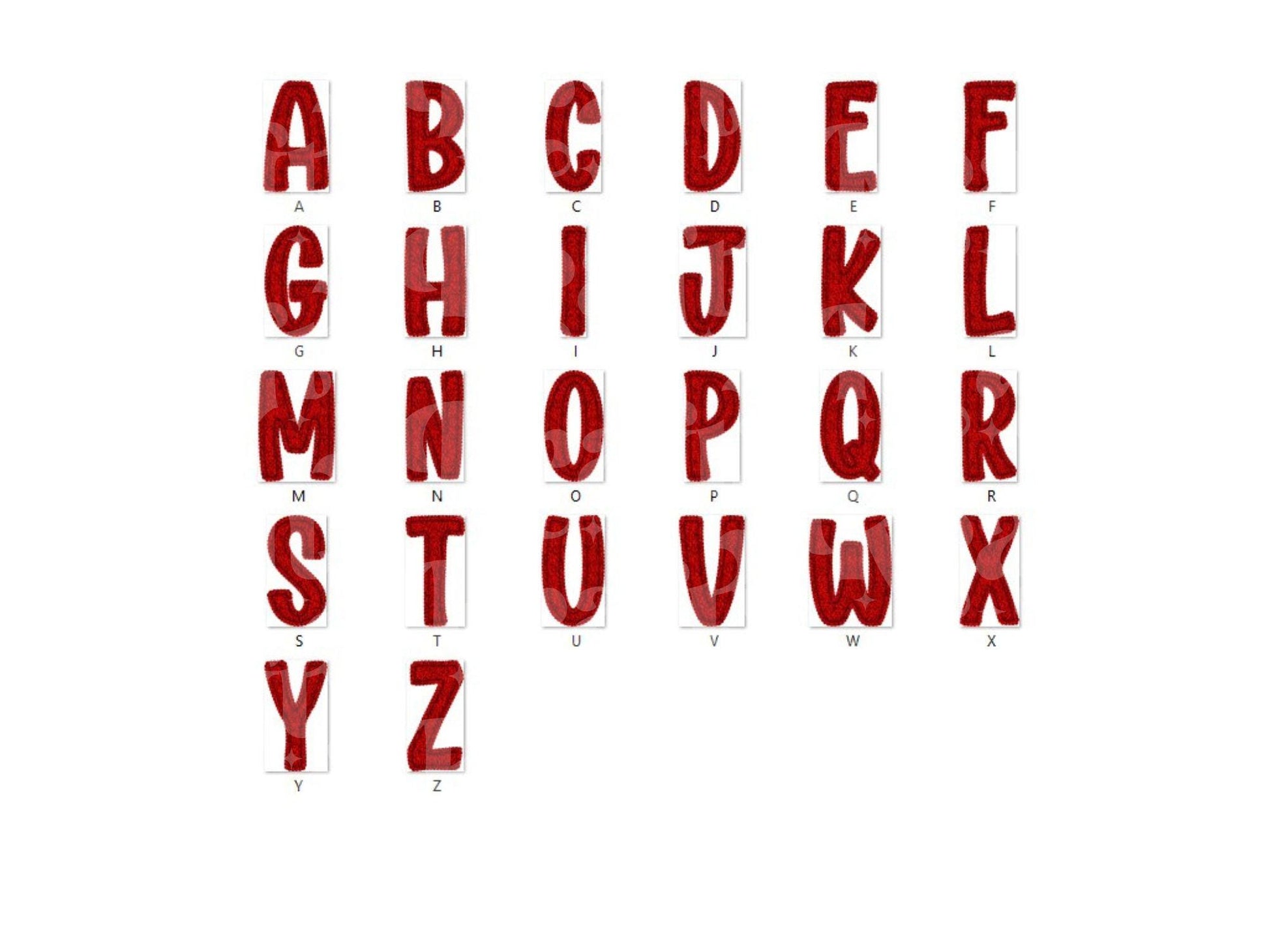 Faux Yarn Christmas Alphabet PNG Set, Alpha, Clipart, Hand Drawn Doodle Letters, Commercial Use