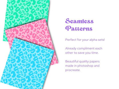 Summer Cheetah Seamless Pattern, Animal Print, Instant Download, Leopard Print, Hand Drawn
