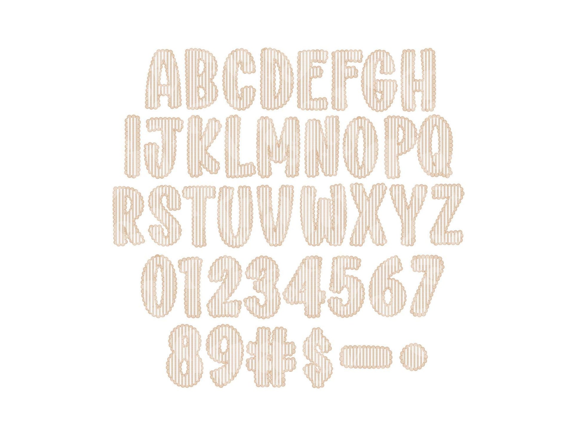 Valentine's Day Seersucker Lace Alpha PNG Set, Alphabet Clipart, Hand Drawn Doodle Letters