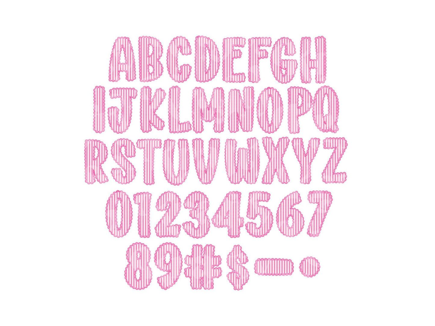 Valentine's Day Seersucker Lace Alpha PNG Set, Alphabet Clipart, Hand Drawn Doodle Letters