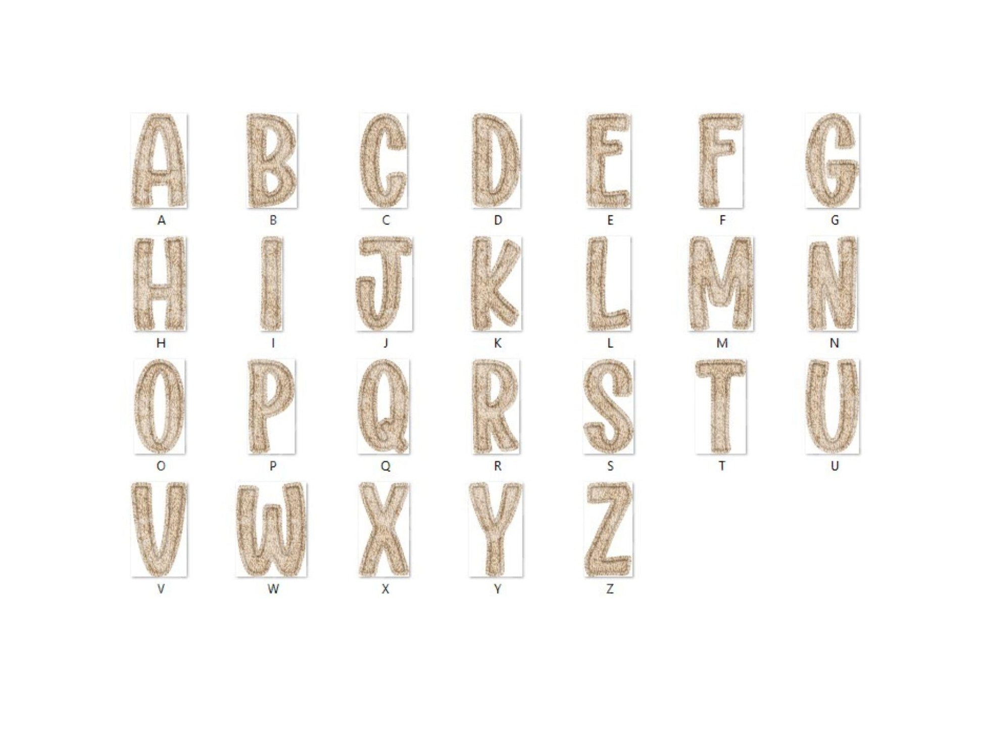 Valentine Faux Yarn Alphabet PNG Set, Doodle Letters (Commercial Use)