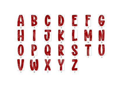 Valentine Faux Yarn Alphabet PNG Set, Doodle Letters (Commercial Use)