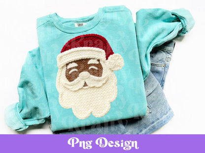 Santa Faux Yarn PNG, Coquette Christmas, PNG Design: Hand Drawn, Crochet (Digital Download)