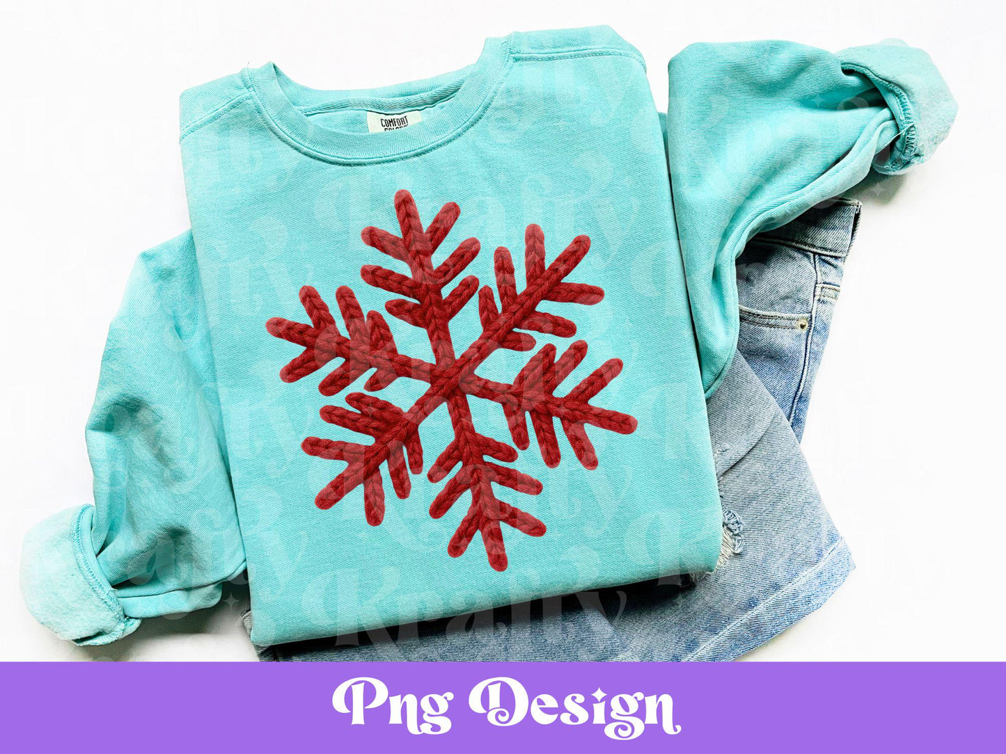 Santa Faux Yarn PNG, Coquette Christmas, PNG Design: Hand Drawn, Crochet (Digital Download)