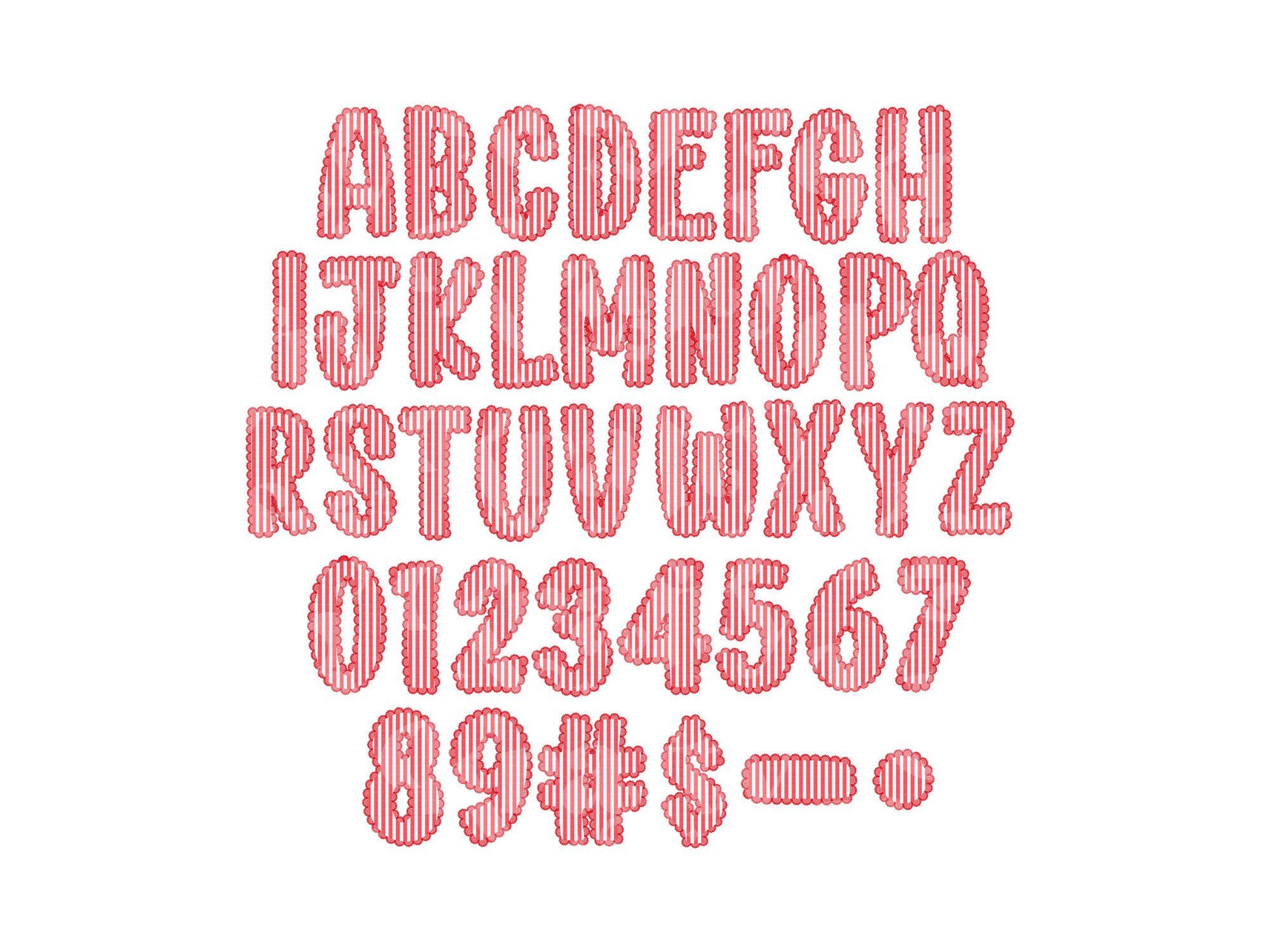 Valentine's Day Seersucker Lace Alpha PNG Set, Alphabet Clipart, Hand Drawn Doodle Letters