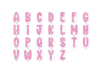 Valentine Faux Yarn Alphabet PNG Set, Doodle Letters (Commercial Use)