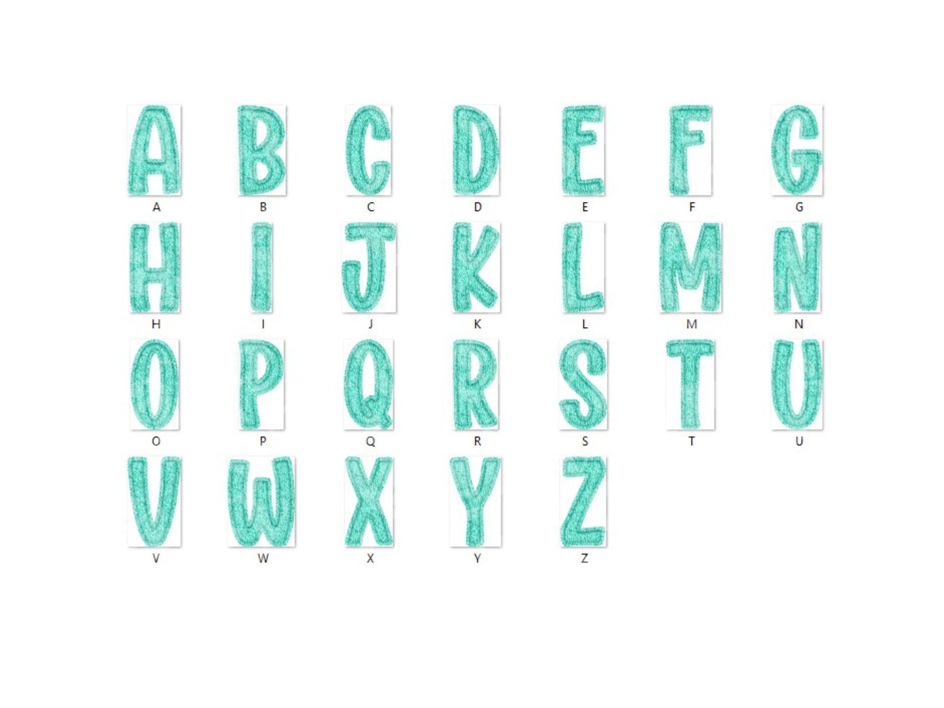 Valentine Faux Yarn Alphabet PNG Set, Doodle Letters (Commercial Use)